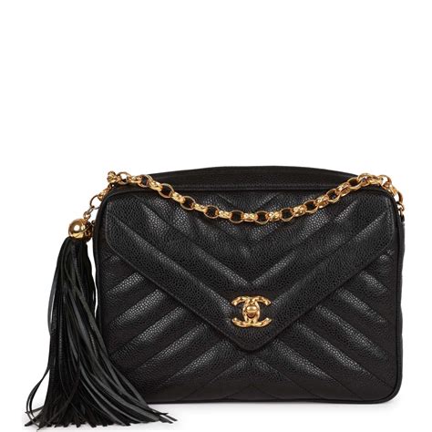 chanel cc chevron tassel camera shoulder bag